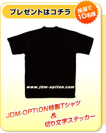 �v���[���g�̓R�`���@���I��10���l�@JDM-OPTION����T�V���c���؂蕶���X�e�b�J�[